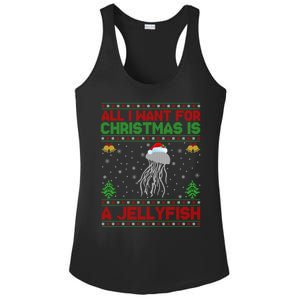 Funny Ugly All I Want For Christmas Is A Jellyfish Gift Ladies PosiCharge Competitor Racerback Tank