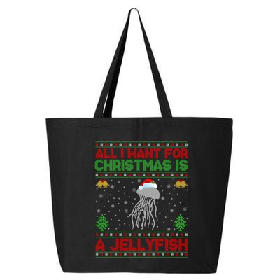 Funny Ugly All I Want For Christmas Is A Jellyfish Gift 25L Jumbo Tote