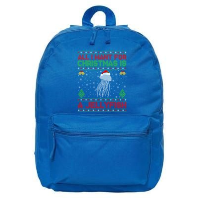 Funny Ugly All I Want For Christmas Is A Jellyfish Gift 16 in Basic Backpack