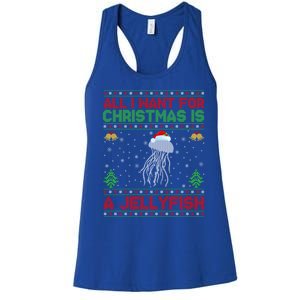 Funny Ugly All I Want For Christmas Is A Jellyfish Gift Women's Racerback Tank