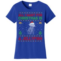 Funny Ugly All I Want For Christmas Is A Jellyfish Gift Women's T-Shirt