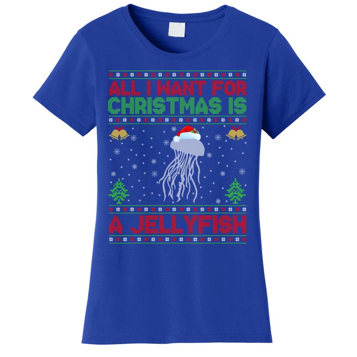 Funny Ugly All I Want For Christmas Is A Jellyfish Gift Women's T-Shirt