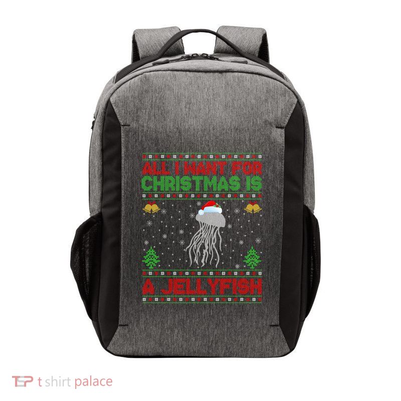 Funny Ugly All I Want For Christmas Is A Jellyfish Gift Vector Backpack
