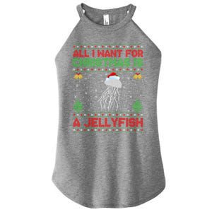 Funny Ugly All I Want For Christmas Is A Jellyfish Gift Women's Perfect Tri Rocker Tank