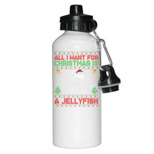 Funny Ugly All I Want For Christmas Is A Jellyfish Gift Aluminum Water Bottle