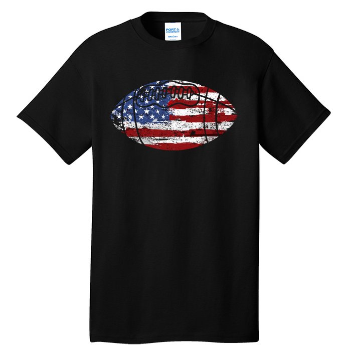 Football Usa American Flag Vintage Gift Tall T-Shirt