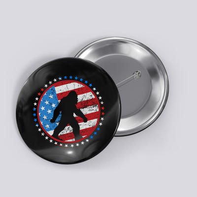 Funny USA American Flag Bigfoot Sasquatch Emblem Button