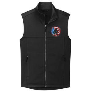 Funny USA American Flag Bigfoot Sasquatch Emblem Collective Smooth Fleece Vest