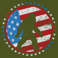 Funny USA American Flag Bigfoot Sasquatch Emblem Long Sleeve Shirt