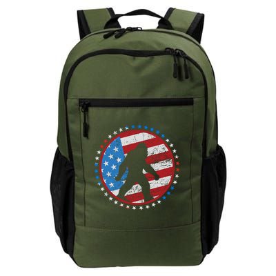 Funny USA American Flag Bigfoot Sasquatch Emblem Backpack