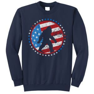 Funny USA American Flag Bigfoot Sasquatch Emblem Sweatshirt