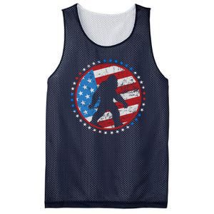 Funny USA American Flag Bigfoot Sasquatch Emblem Mesh Reversible Basketball Jersey Tank