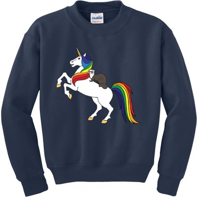 Ferret Unicorn Animal Lover Kids Sweatshirt