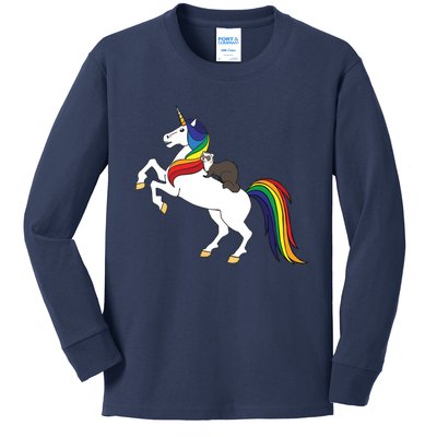 Ferret Unicorn Animal Lover Kids Long Sleeve Shirt