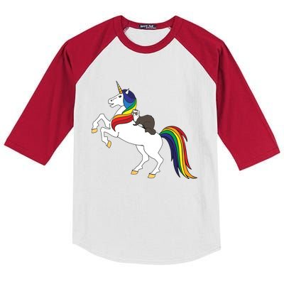 Ferret Unicorn Animal Lover Kids Colorblock Raglan Jersey