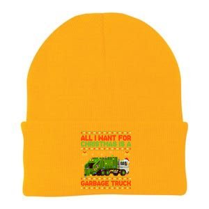 Funny Ugly All I Want For Christmas Is A Garbage Truck Meaningful Gift Knit Cap Winter Beanie