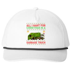 Funny Ugly All I Want For Christmas Is A Garbage Truck Meaningful Gift Snapback Five-Panel Rope Hat