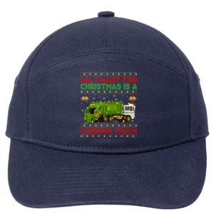 Funny Ugly All I Want For Christmas Is A Garbage Truck Meaningful Gift 7-Panel Snapback Hat