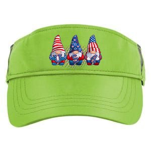 Funny USA American Flag 4th Of July Gnomes Adult Drive Performance Visor