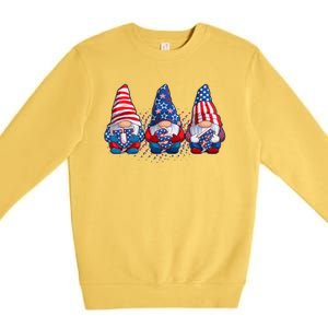 Funny USA American Flag 4th Of July Gnomes Premium Crewneck Sweatshirt