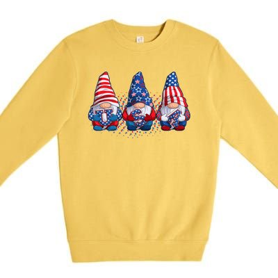 Funny USA American Flag 4th Of July Gnomes Premium Crewneck Sweatshirt