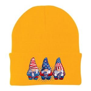 Funny USA American Flag 4th Of July Gnomes Knit Cap Winter Beanie