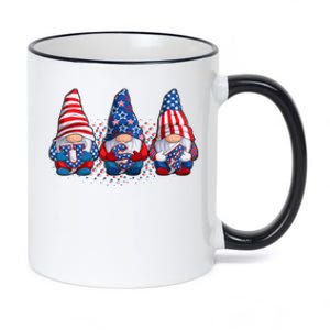 Funny USA American Flag 4th Of July Gnomes 11oz Black Color Changing Mug