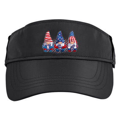 Funny USA American Flag 4th Of July Gnomes Adult Drive Performance Visor