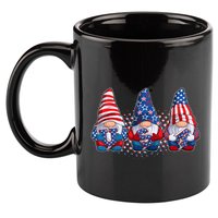 Funny USA American Flag 4th Of July Gnomes 11oz C Handle Ceramic Mug