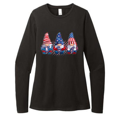 Funny USA American Flag 4th Of July Gnomes Womens CVC Long Sleeve Shirt