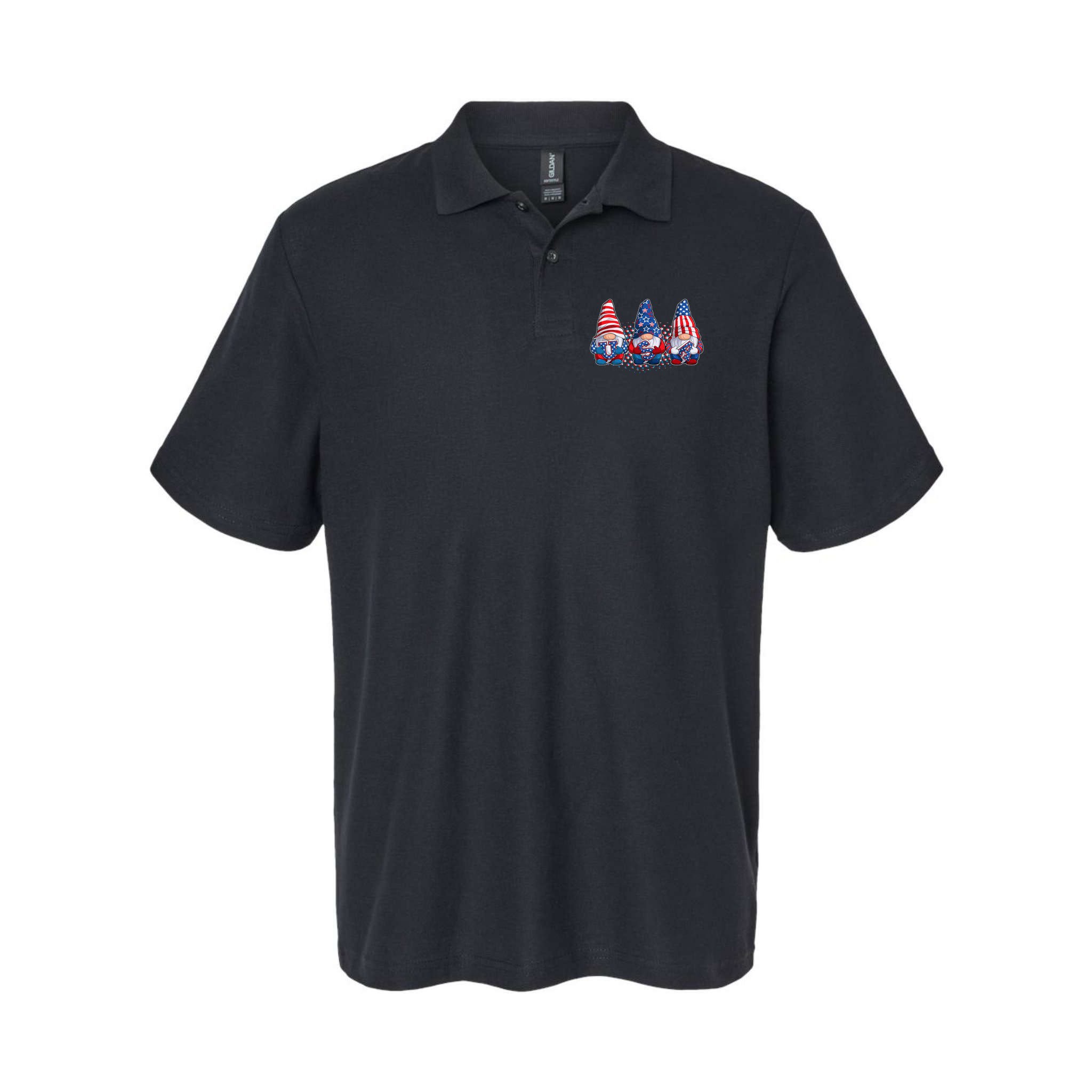 Funny USA American Flag 4th Of July Gnomes Polo