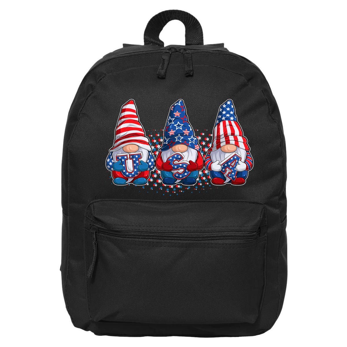 Funny USA American Flag 4th Of July Gnomes 16 in Basic Backpack