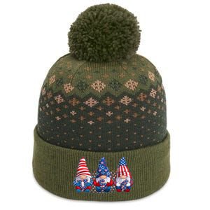 Funny USA American Flag 4th Of July Gnomes The Baniff Cuffed Pom Beanie