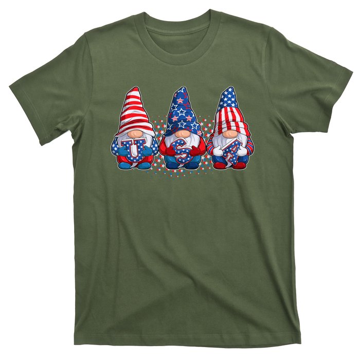 Funny USA American Flag 4th Of July Gnomes T-Shirt