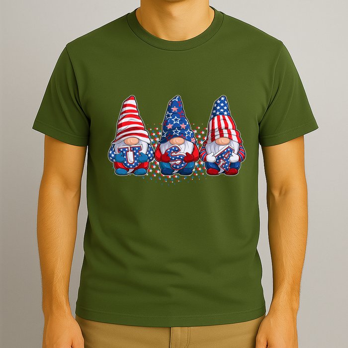Funny USA American Flag 4th Of July Gnomes T-Shirt