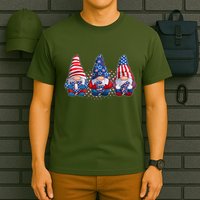 Funny USA American Flag 4th Of July Gnomes T-Shirt