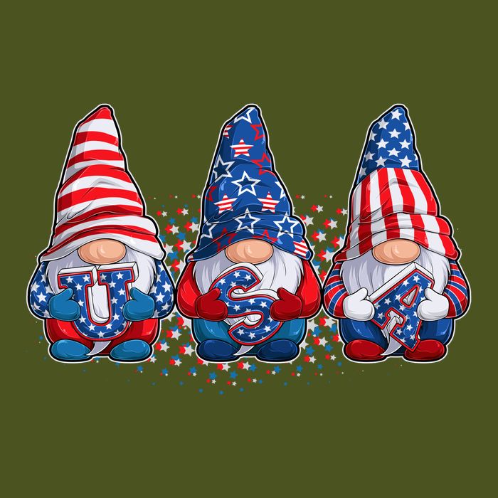 Funny USA American Flag 4th Of July Gnomes T-Shirt