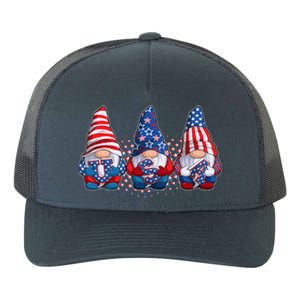 Funny USA American Flag 4th Of July Gnomes Yupoong Adult 5-Panel Trucker Hat