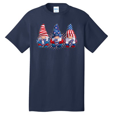 Funny USA American Flag 4th Of July Gnomes Tall T-Shirt