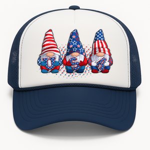 Funny USA American Flag 4th Of July Gnomes Trucker Hat