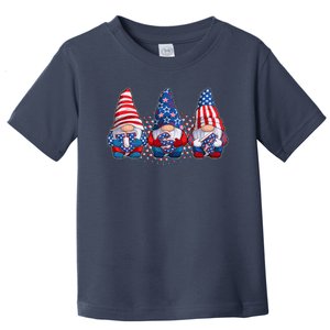 Funny USA American Flag 4th Of July Gnomes Toddler T-Shirt