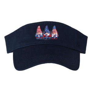 Funny USA American Flag 4th Of July Gnomes Valucap Bio-Washed Visor