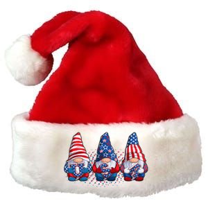 Funny USA American Flag 4th Of July Gnomes Premium Christmas Santa Hat