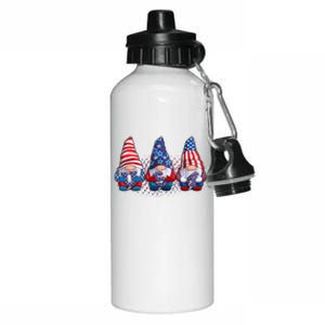 Funny USA American Flag 4th Of July Gnomes Aluminum Water Bottle