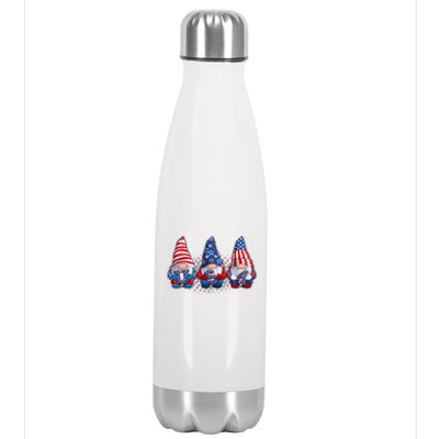 Funny USA American Flag 4th Of July Gnomes Stainless Steel Insulated Water Bottle