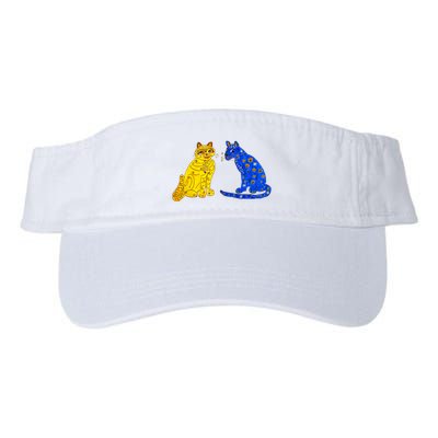 Funny Ugly Blue Cat And Ugly Yellow Cat Visor