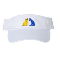 Funny Ugly Blue Cat And Ugly Yellow Cat Visor