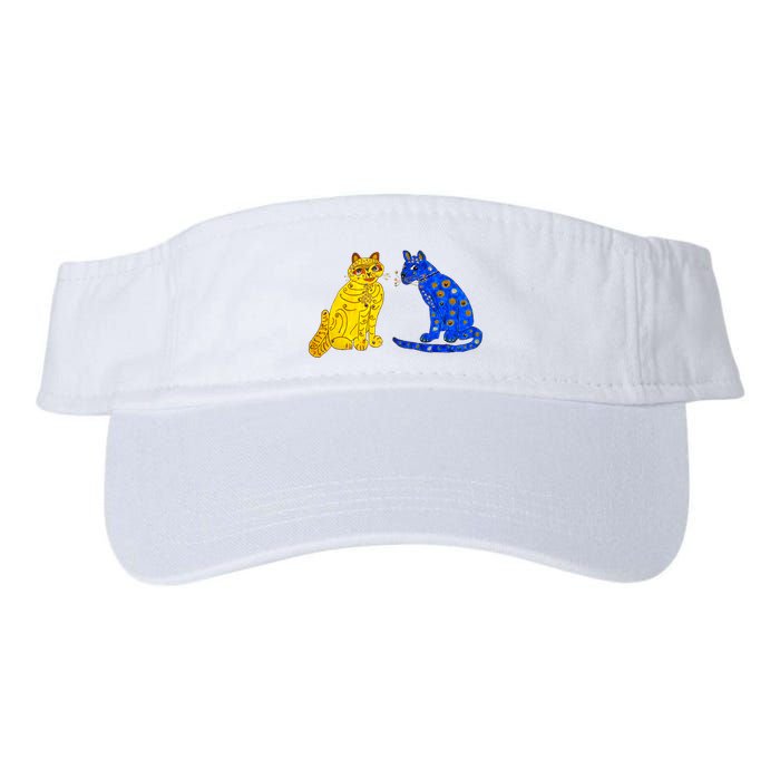 Funny Ugly Blue Cat And Ugly Yellow Cat Visor
