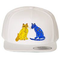 Funny Ugly Blue Cat And Ugly Yellow Cat Wool Snapback Cap