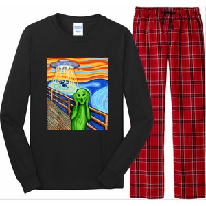 Funny UFO Believe In Aliens Alien Humor Gift Funny Alien Lover Long Sleeve Pajama Set